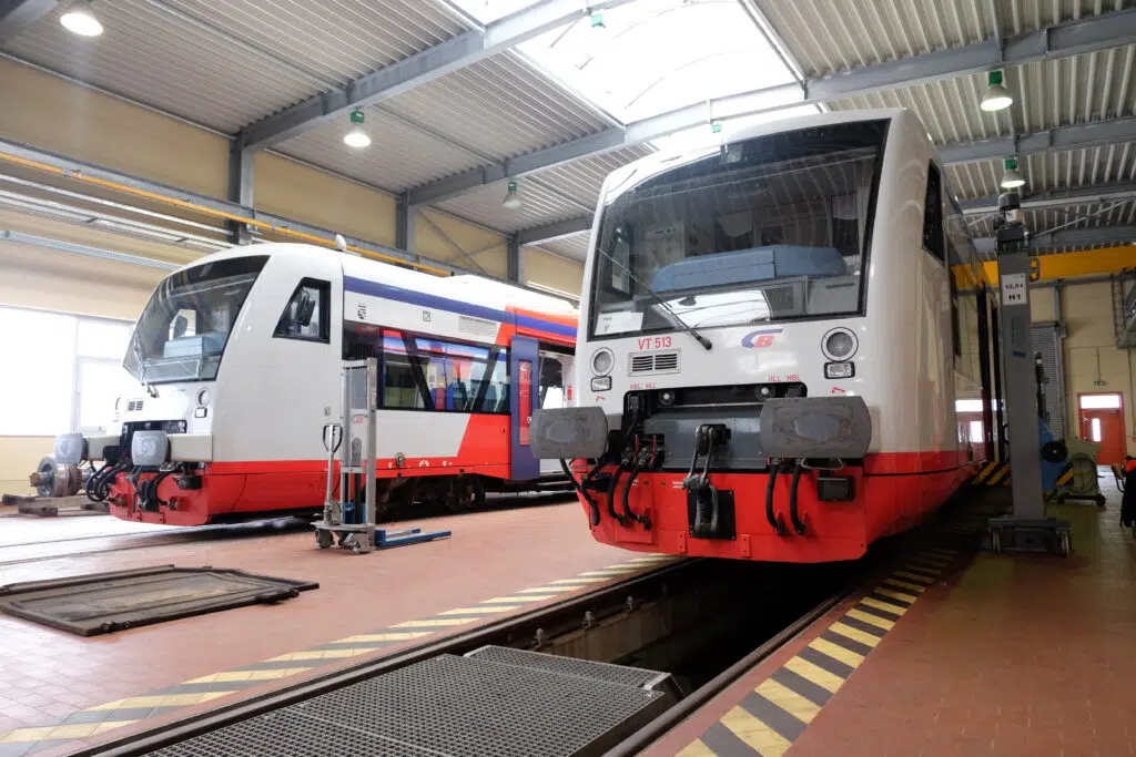 RS1-RegioShuttle der CBC in der Werkstatt Stollberg